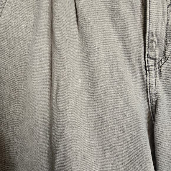 Zara Pleated Baggy Wide Leg Jeans Gray Size 8 90's Grunge Skate Casual Loose - Picture 7 of 8